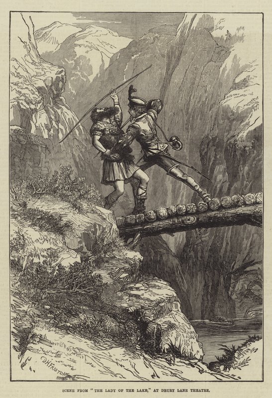 Scena z Pani Jeziora, w Drury Lane Theatre autorstwa David Henry Friston