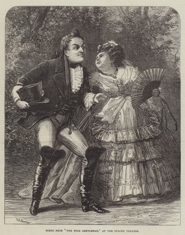 Scena z Biednego dżentelmena w Strand Theatre autorstwa David Henry Friston