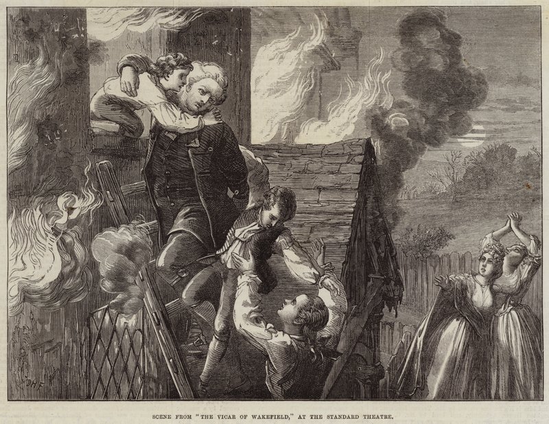 Scena z Wikariusza Wakefielda w Standard Theatre autorstwa David Henry Friston