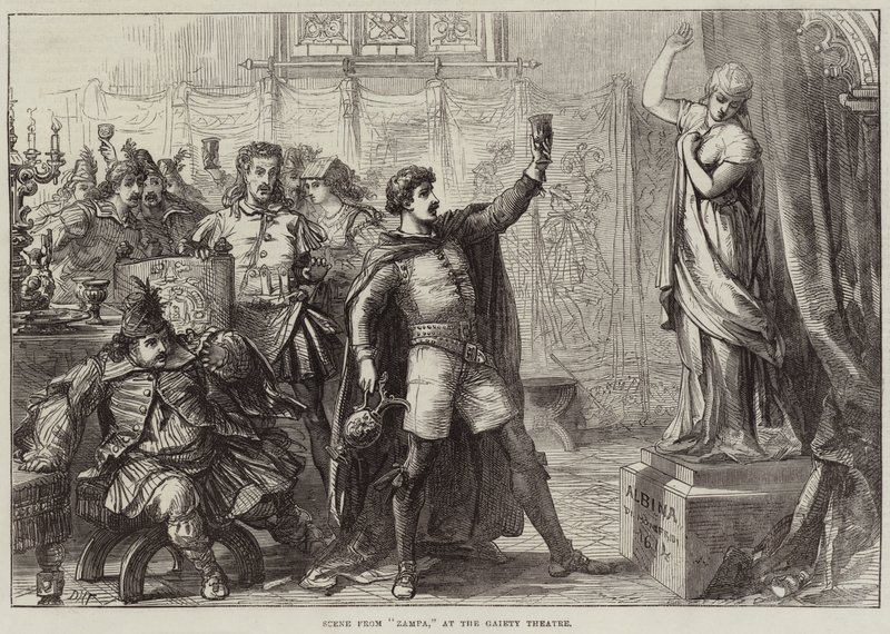 Scena z Zampy, w Gaiety Theatre autorstwa David Henry Friston