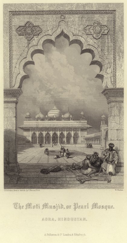 Moti Masjid w Agra autorstwa David Roberts