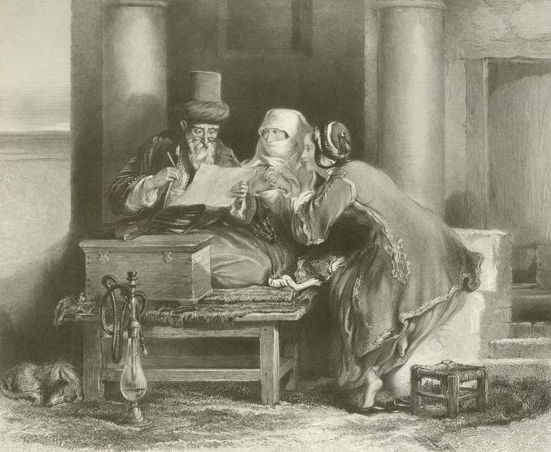 Turecki pisarz listowy autorstwa David Wilkie