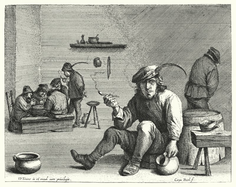 Palacz (grawerunek) autorstwa David the Younger (after) Teniers