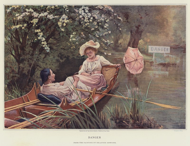 Niebezpieczeństwo (chromolitho) autorstwa Delapoer Downing