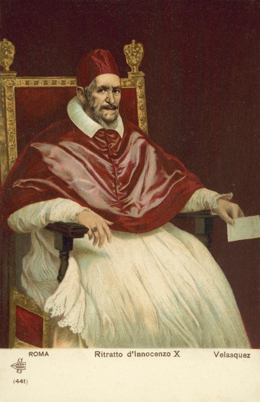 Portret papieża Innocentego X (kolor lito) autorstwa Diego Rodriguez de Silva y (after) Velazquez