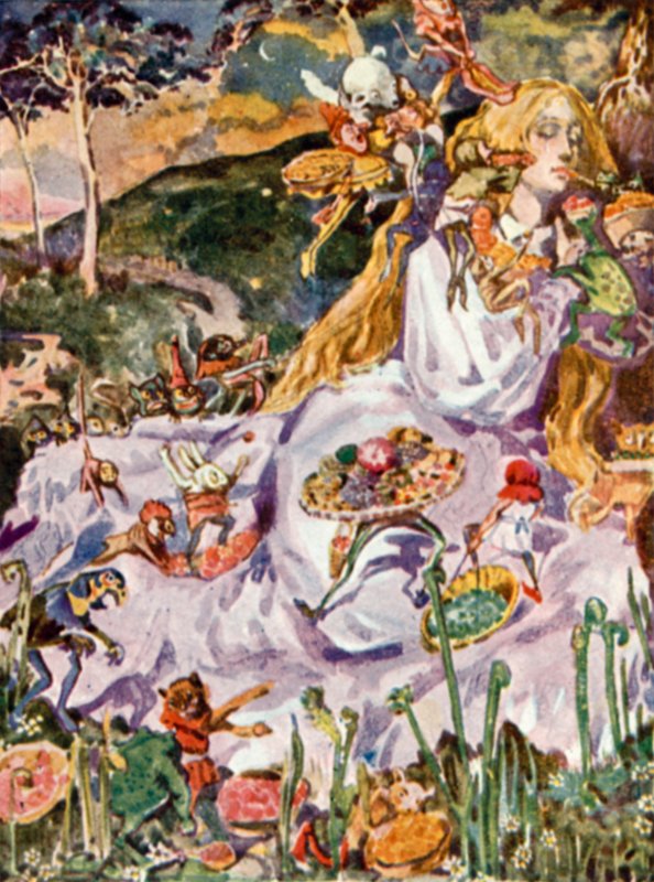 Ilustracja do Goblin Market autorstwa Christiny Rossetti autorstwa Dion Clayton Calthrop