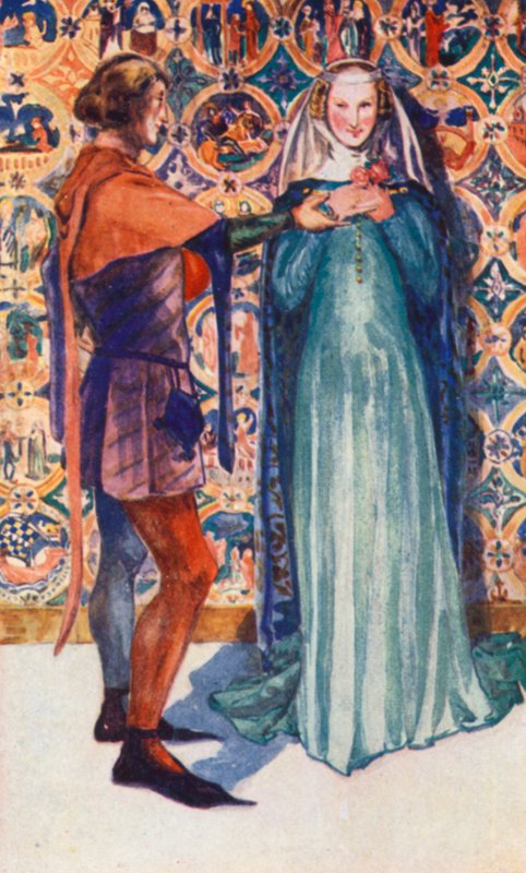Mężczyzna i kobieta z czasów Edwarda II 1307-1327 autorstwa Dion Clayton Calthrop