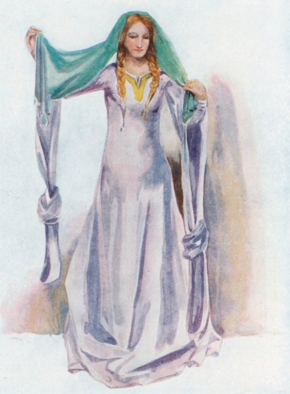 Kobieta z czasów Szczepana 1135-1154 autorstwa Dion Clayton Calthrop