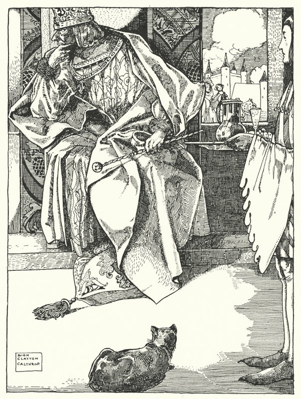 „Król odmówił wszelkiego poczęstunku” (grawerunek) autorstwa Dion Clayton Calthrop