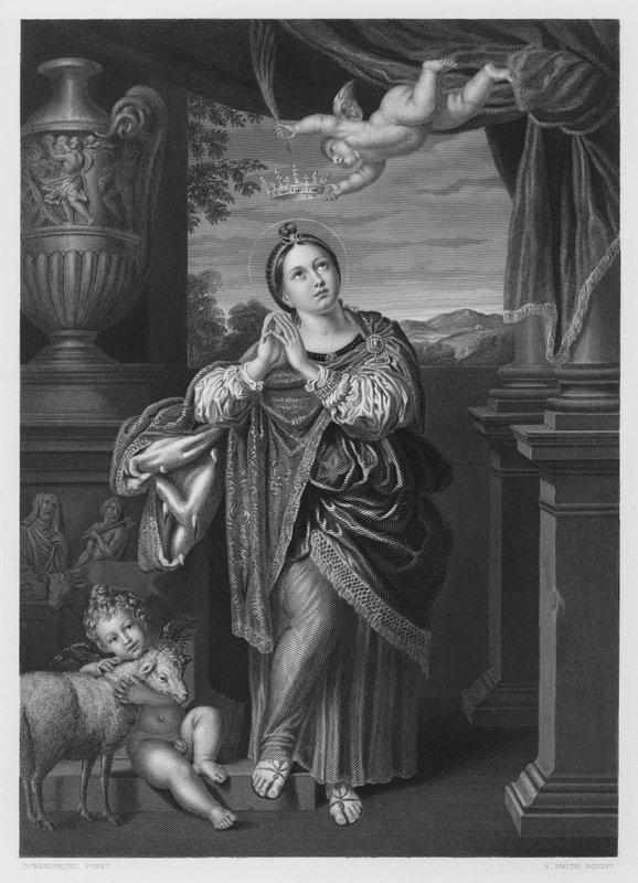 Św. Agnieszka, ze zdjęcia w Królewskiej Kolekcji autorstwa Domenichino