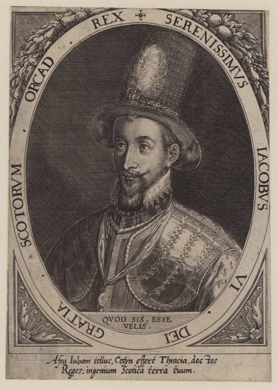 Król Jakub VI Szkocji (grawerowanie) autorstwa Dominicus or Custodis Custos