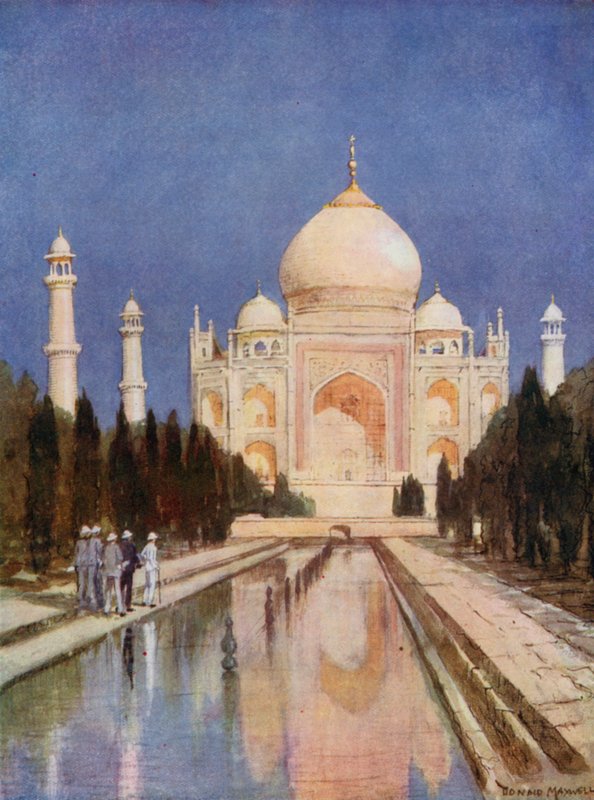 Książę w Taj Mahal (kolorowa litografia) autorstwa Donald (after) Maxwell
