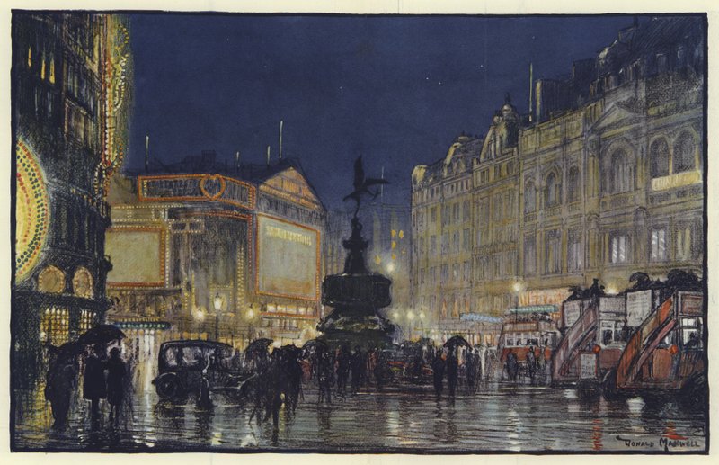 Serce Imperium, Impresja Piccadilly Circus o zmierzchu autorstwa Donald Maxwell
