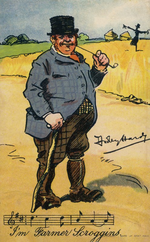 Jestem Farmer Scroggins (chromolitho) autorstwa Dudley Hardy