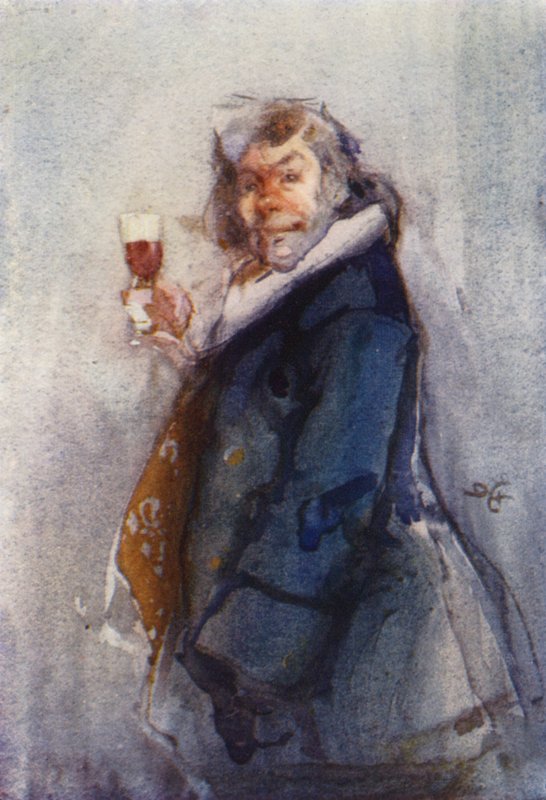 The Toper, szkic czasu, London Sketch Club (kolor lito) autorstwa Dudley Hardy