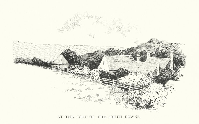 U podnóża South Downs (litografia) autorstwa Duncan Moul
