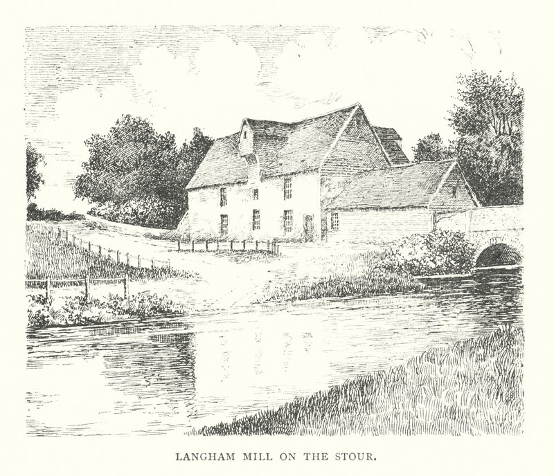 Langham Mill on the Stour (litografia) autorstwa Duncan Moul