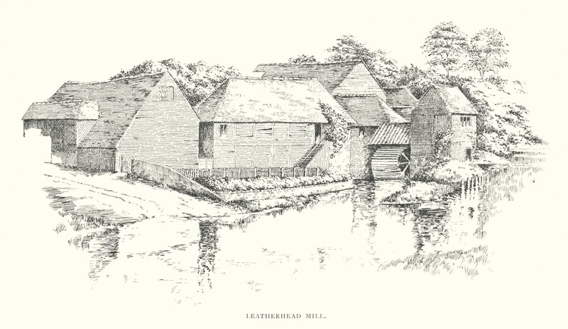 Leatherhead Mill (litografia) autorstwa Duncan Moul