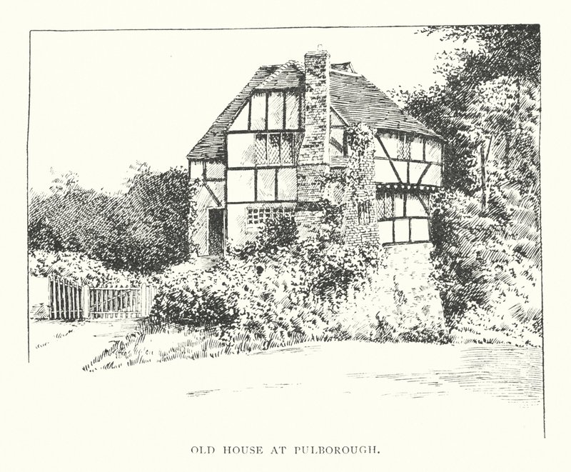 Stary dom w Pulborough (litografia) autorstwa Duncan Moul