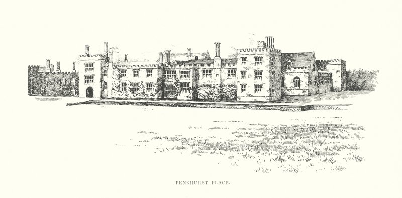 Penshurst Place (litografia) autorstwa Duncan Moul