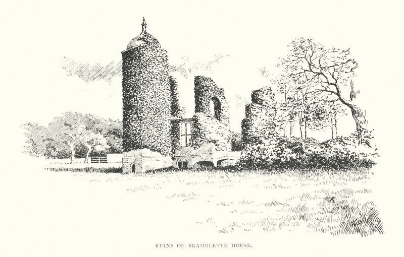 Ruiny Brambletye House (litografia) autorstwa Duncan Moul