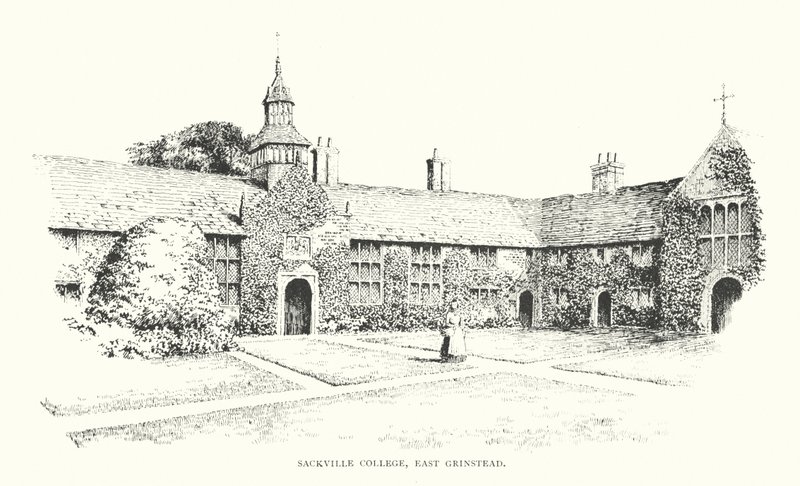 Sackville College, East Grinstead (litografia) autorstwa Duncan Moul
