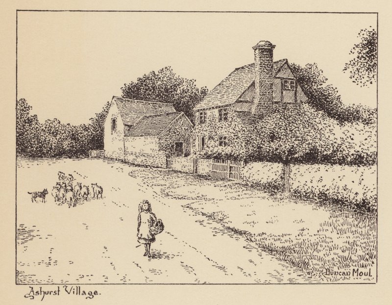 Sussex: Ashurst Village (litografia) autorstwa Duncan Moul