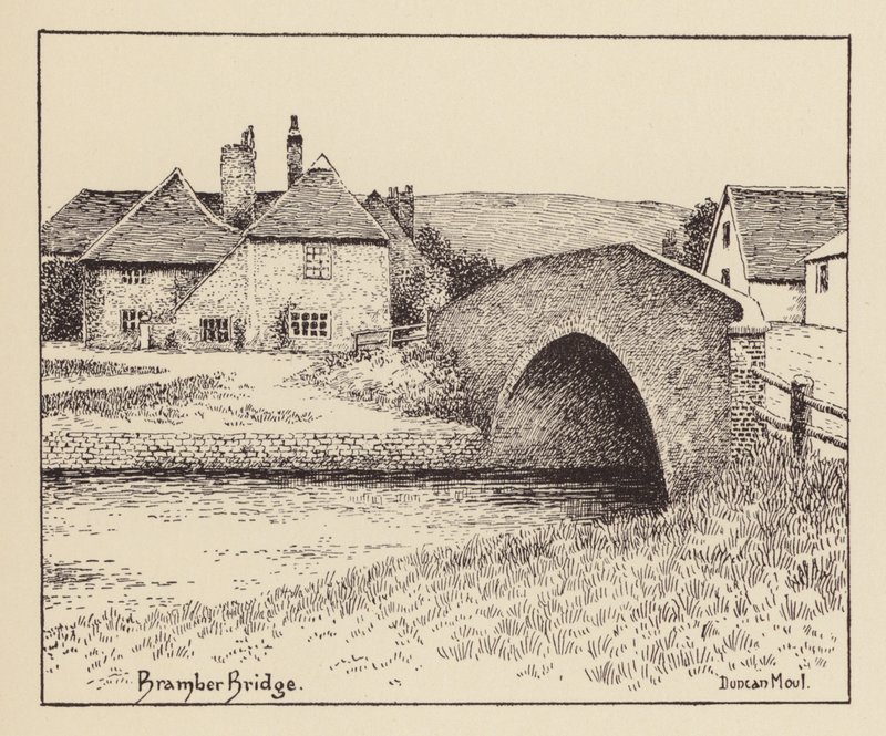 Sussex: Bramber Bridge (litografia) autorstwa Duncan Moul