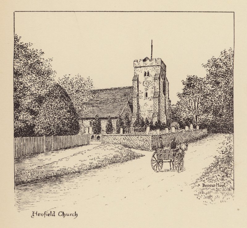Sussex: Kościół Henfield (litografia) autorstwa Duncan Moul