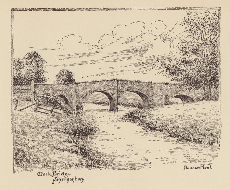 Sussex: Mock Bridge, Shermanbury (litografia) autorstwa Duncan Moul