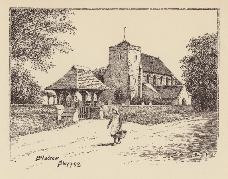 Sussex: St Andrew, Steyning (litografia) autorstwa Duncan Moul
