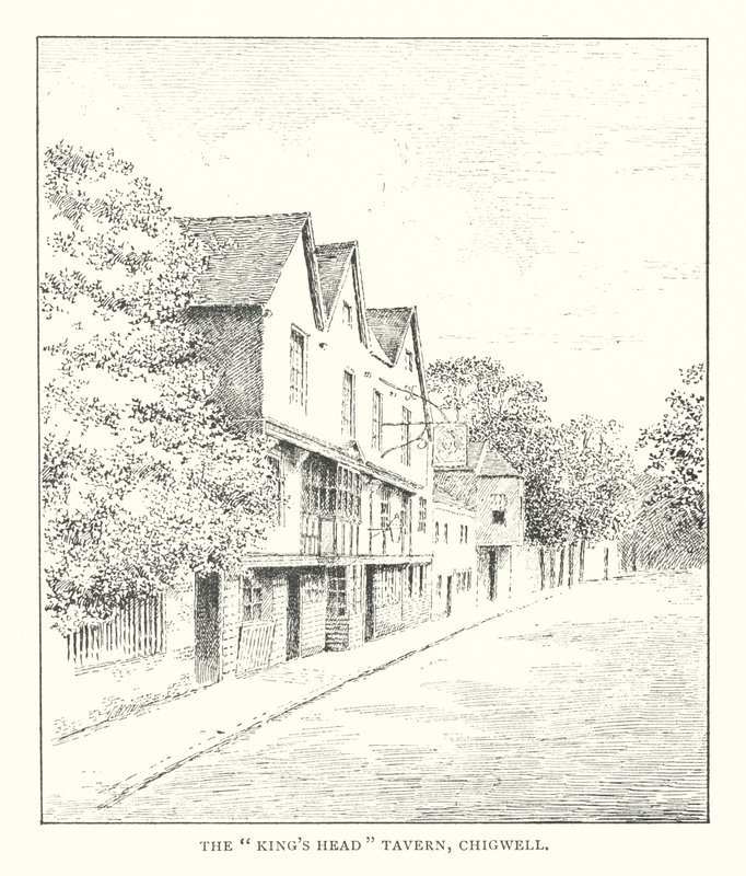 Tawerna "Głowa Króla", Chigwell (litografia) autorstwa Duncan Moul