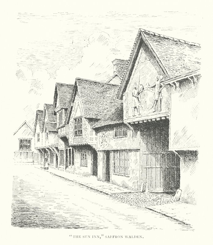 "The Sun Inn", Saffron Walden (litografia) autorstwa Duncan Moul
