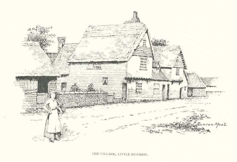 The Village, Little Dunmow (litografia) autorstwa Duncan Moul