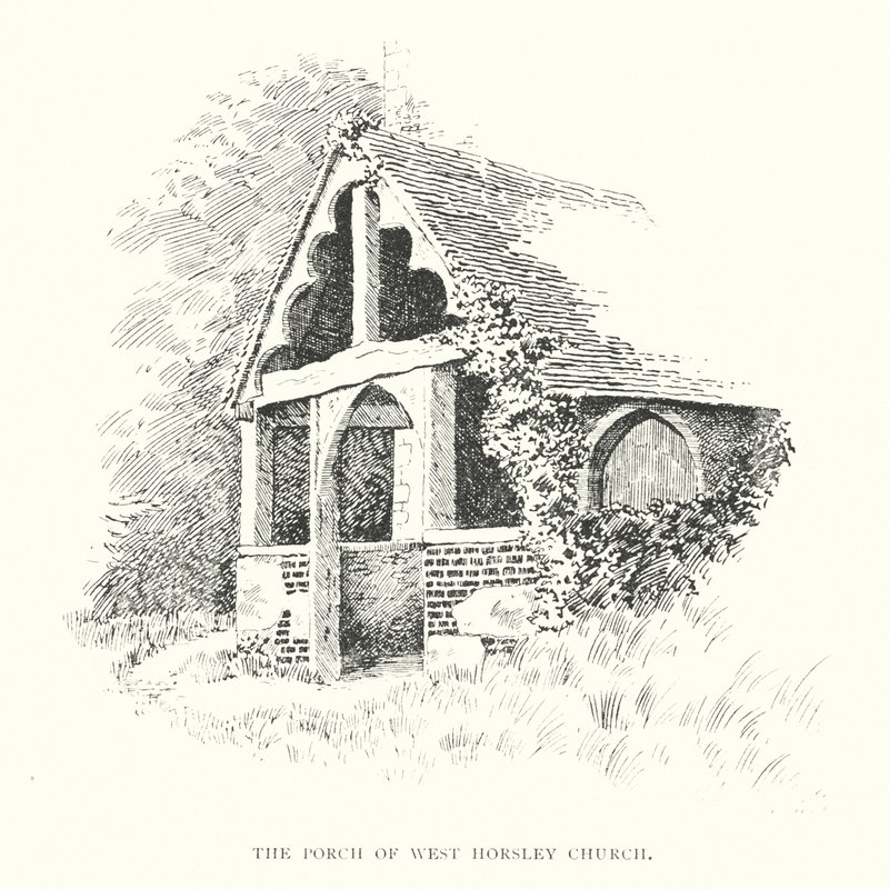 Kruchta kościoła West Horsley (litografia) autorstwa Duncan Moul