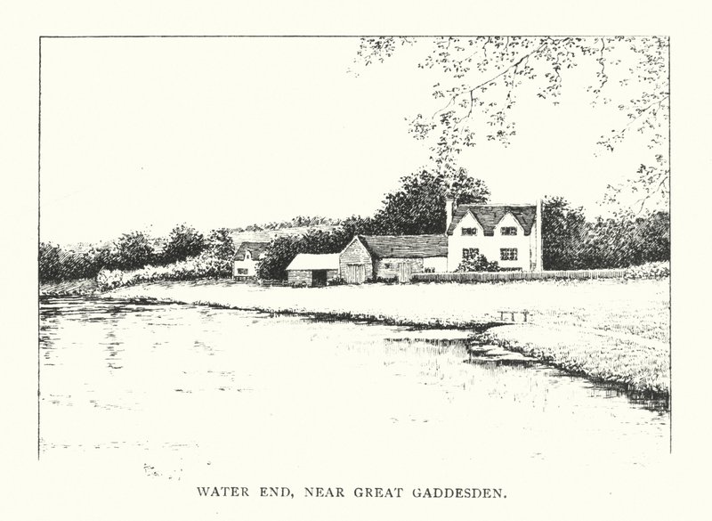 Water End, w pobliżu Great Gaddesden (litografia) autorstwa Duncan Moul
