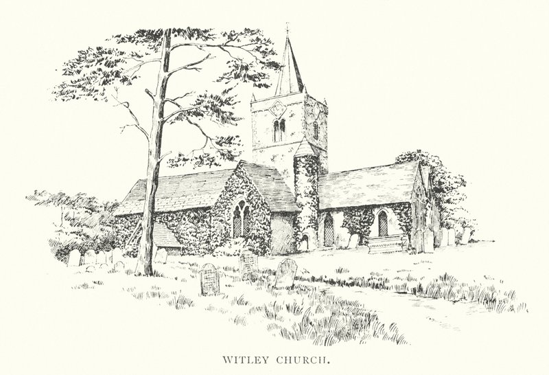 Kościół Witley (litografia) autorstwa Duncan Moul