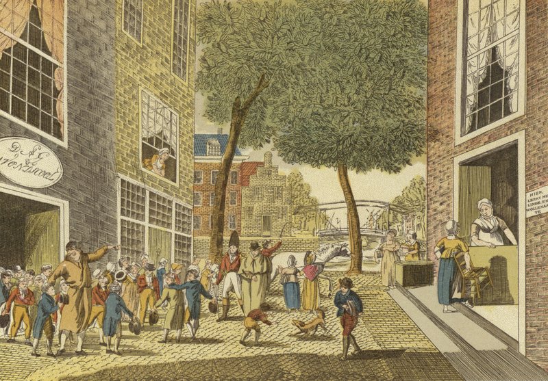 Dzieci wychodzące ze szkoły, 1812 autorstwa Dutch School