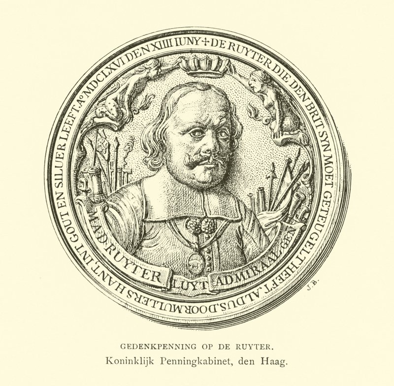 Medal pamiątkowy admirała Michiela de Ruyter autorstwa Dutch School