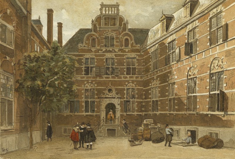Dziedziniec Domu Wschodnioindyjskiego, Amsterdam autorstwa Dutch School