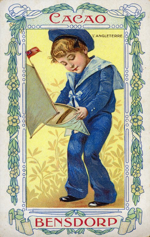 Angielski marynarz chłopiec z łódką-zabawką autorstwa Dutch School