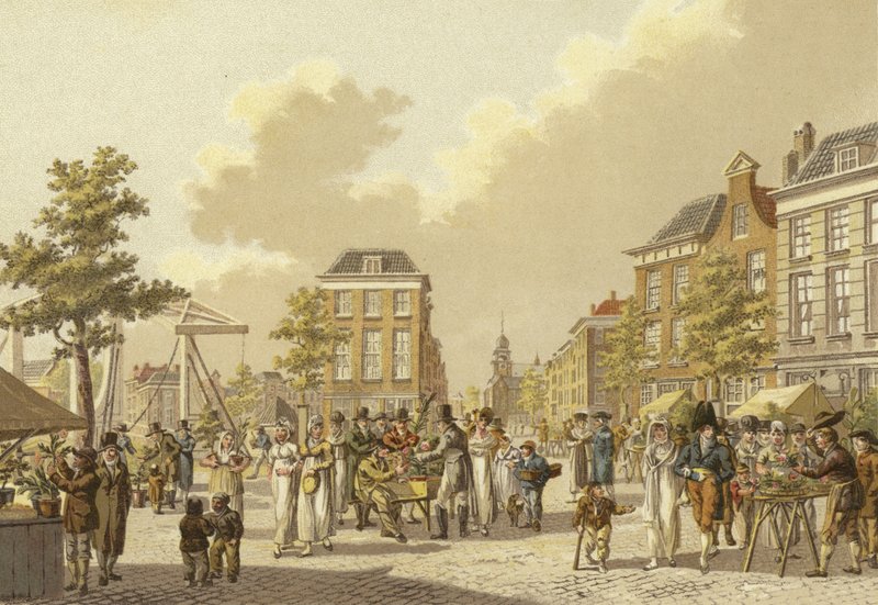 Targ kwiatowy, Rotterdam, 1807 autorstwa Dutch School