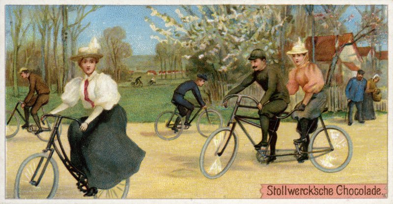 Mężczyźni i kobiety na rowerach autorstwa Dutch School