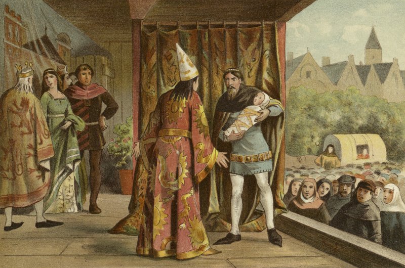 Przedstawienie teatralne, XIV wiek autorstwa Dutch School