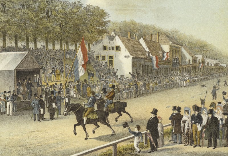 Wyścig kłusaków o Złoty Bicz, Leeuwarden, 24 lipca 1830 r autorstwa Dutch School