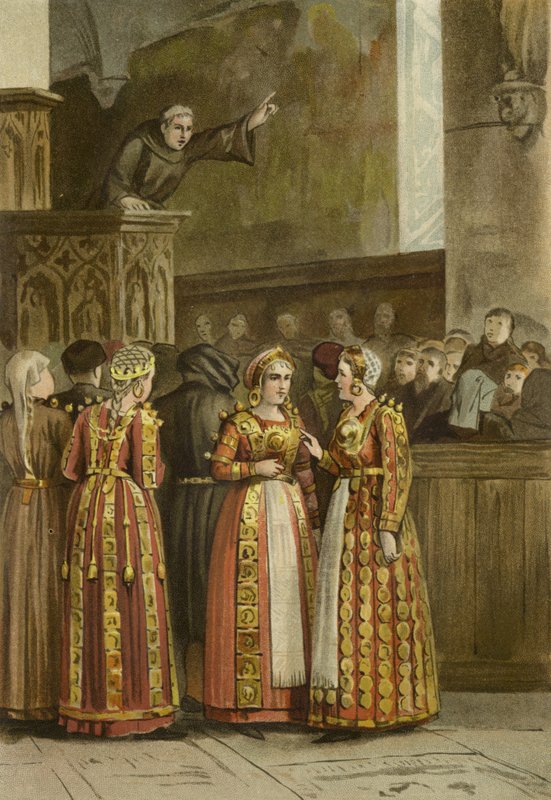 Kobiety w tradycyjnych strojach fryzyjskich, Holandia, XV wiek autorstwa Dutch School