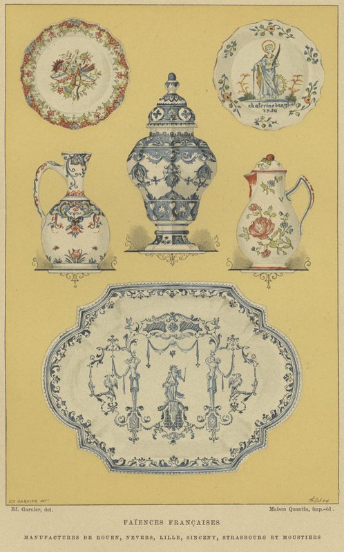 francuskie fajansy autorstwa E. Garnier