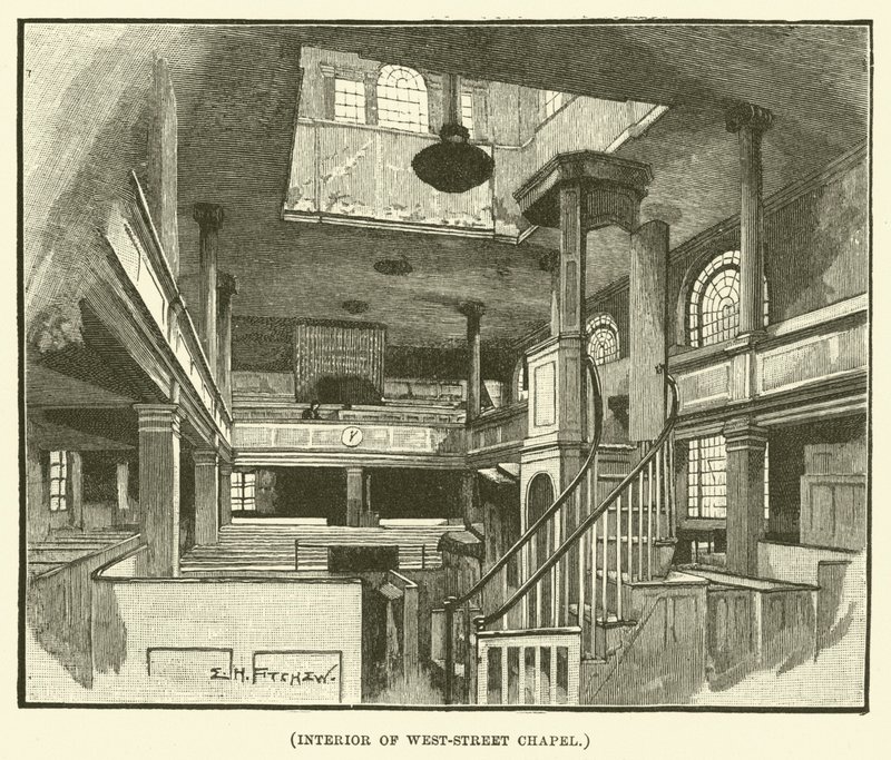 Wnętrze kaplicy West-Street (rycina) autorstwa E.H. Fitchew