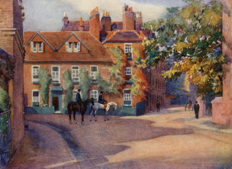 Eton: Common Lane House (kolor lito) autorstwa E. D. Brinton