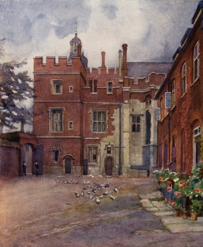 Eton: Old Brewhouse Yard (kolor lito) autorstwa E. D. Brinton